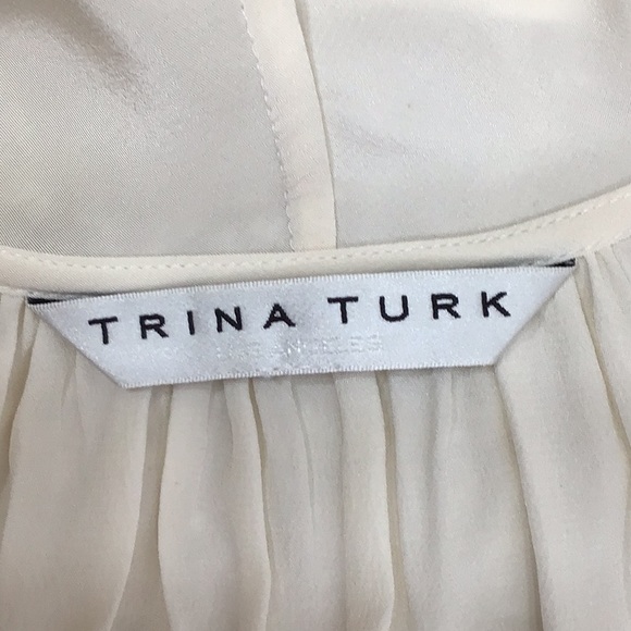 Trina Turk ivory sleeveless silk top - Picture 6 of 10
